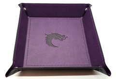 Old School: Square Dice Rolling Tray - Purple with Black Back